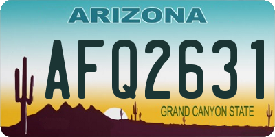 AZ license plate AFQ2631