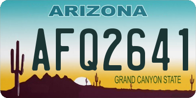 AZ license plate AFQ2641