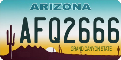 AZ license plate AFQ2666