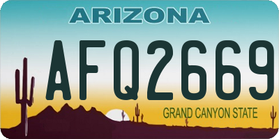 AZ license plate AFQ2669