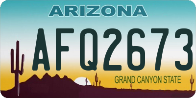 AZ license plate AFQ2673
