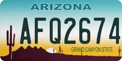 AZ license plate AFQ2674
