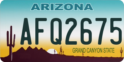 AZ license plate AFQ2675
