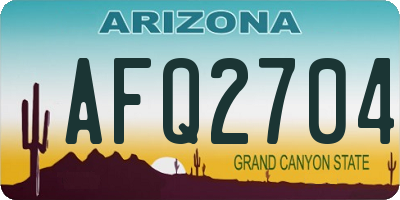 AZ license plate AFQ2704
