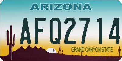 AZ license plate AFQ2714