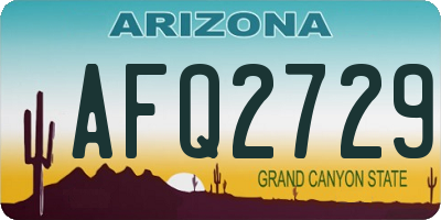 AZ license plate AFQ2729