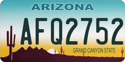 AZ license plate AFQ2752