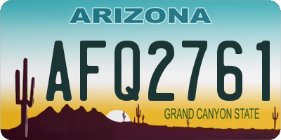 AZ license plate AFQ2761