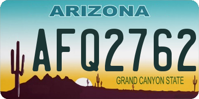 AZ license plate AFQ2762