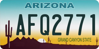 AZ license plate AFQ2771