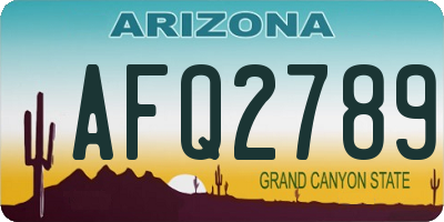 AZ license plate AFQ2789