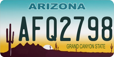AZ license plate AFQ2798