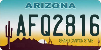 AZ license plate AFQ2816