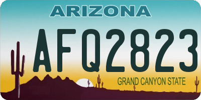 AZ license plate AFQ2823