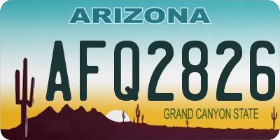 AZ license plate AFQ2826
