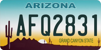 AZ license plate AFQ2831