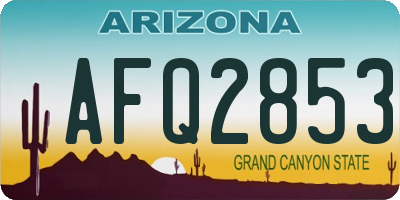 AZ license plate AFQ2853