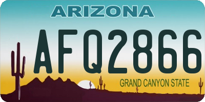 AZ license plate AFQ2866