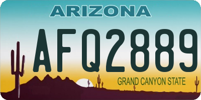 AZ license plate AFQ2889