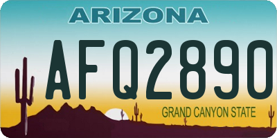 AZ license plate AFQ2890