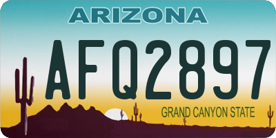 AZ license plate AFQ2897