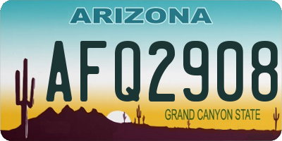 AZ license plate AFQ2908