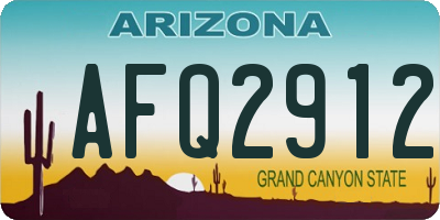 AZ license plate AFQ2912