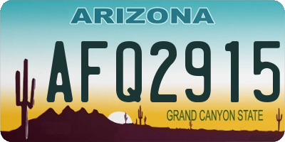 AZ license plate AFQ2915
