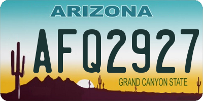 AZ license plate AFQ2927