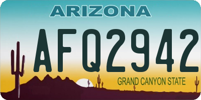AZ license plate AFQ2942