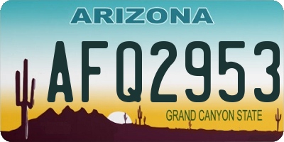 AZ license plate AFQ2953