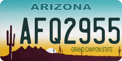 AZ license plate AFQ2955