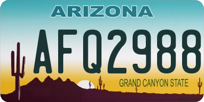 AZ license plate AFQ2988