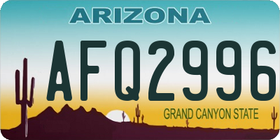 AZ license plate AFQ2996