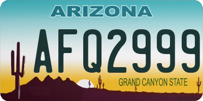 AZ license plate AFQ2999