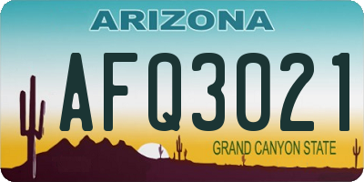 AZ license plate AFQ3021