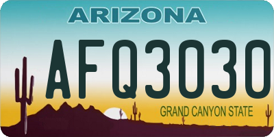 AZ license plate AFQ3030