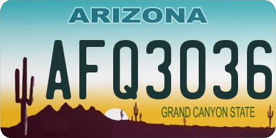 AZ license plate AFQ3036