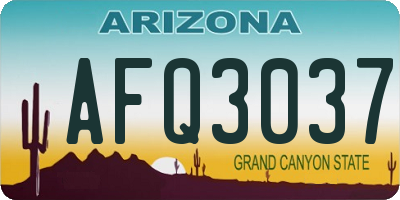 AZ license plate AFQ3037