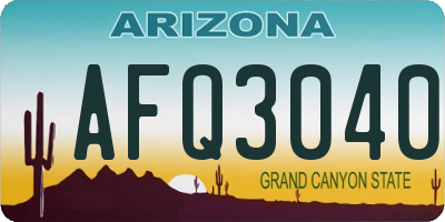 AZ license plate AFQ3040