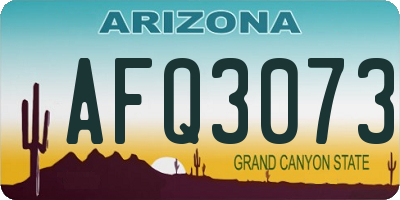 AZ license plate AFQ3073