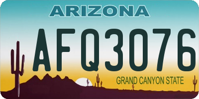 AZ license plate AFQ3076