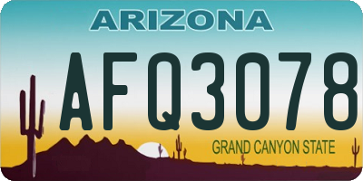 AZ license plate AFQ3078