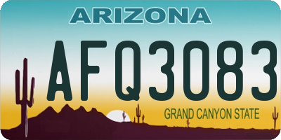 AZ license plate AFQ3083