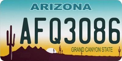 AZ license plate AFQ3086