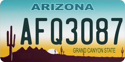 AZ license plate AFQ3087