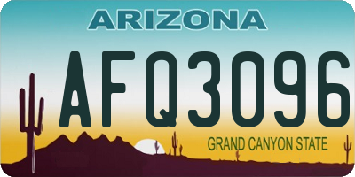 AZ license plate AFQ3096