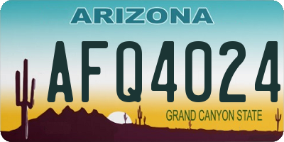 AZ license plate AFQ4024