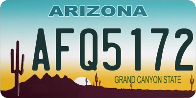 AZ license plate AFQ5172