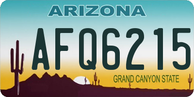 AZ license plate AFQ6215